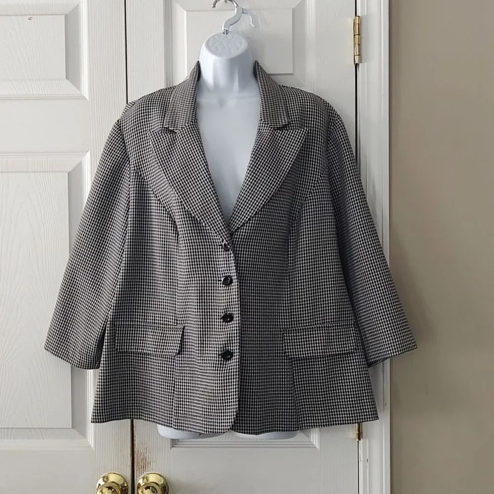 Sweet Suit houndstooth blazer suit jacket Sz 22W